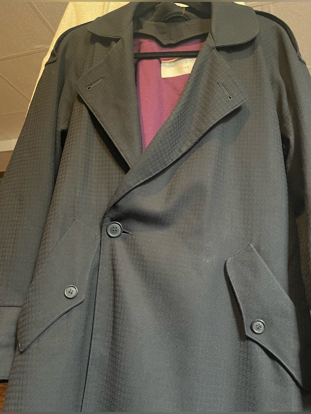 Jones New York Women’s Navy Wool Overcoat
